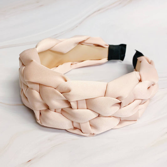 Silky Woven Headband: Light Pink