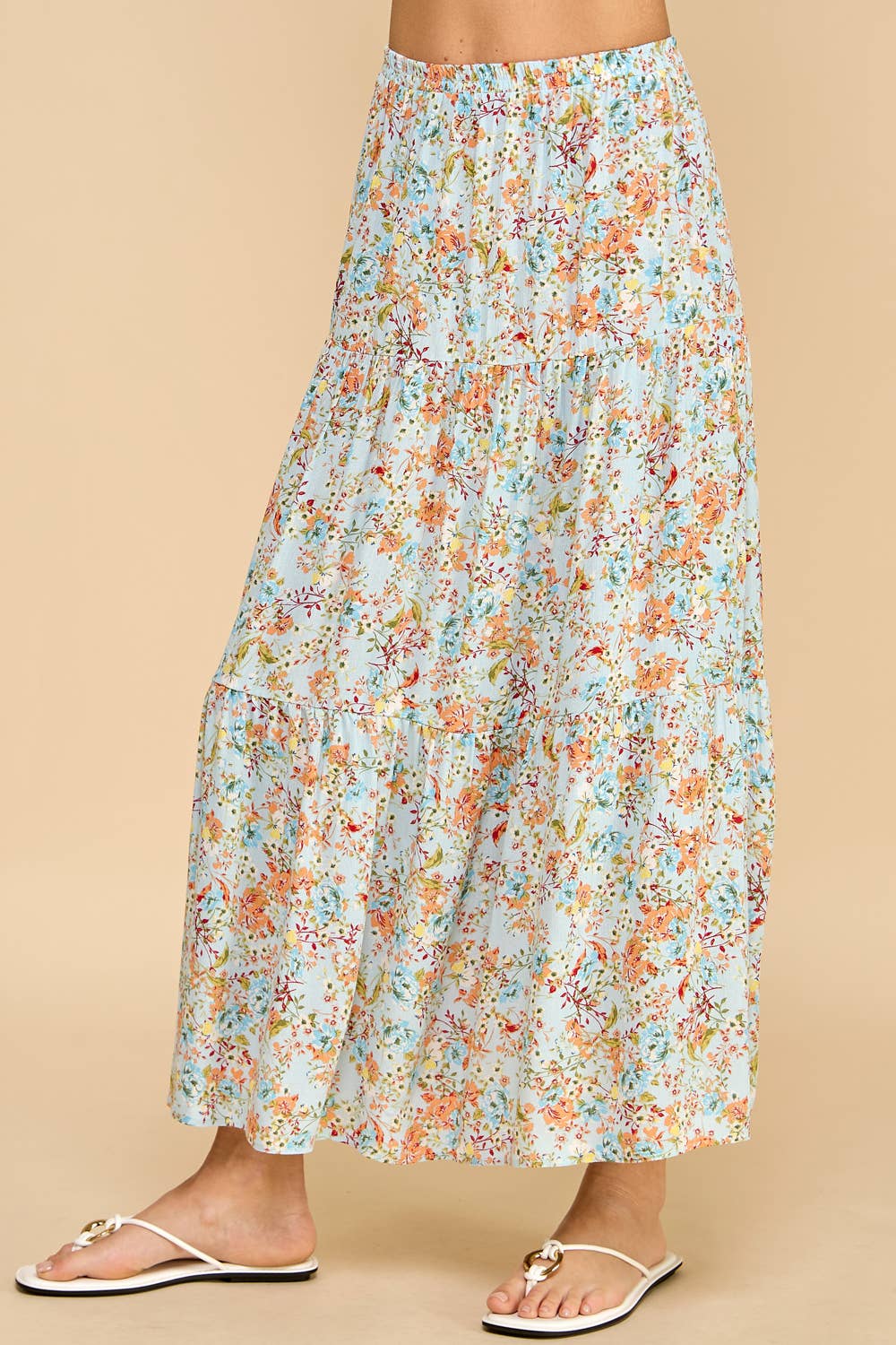 Floral Tiered Maxi Skirt