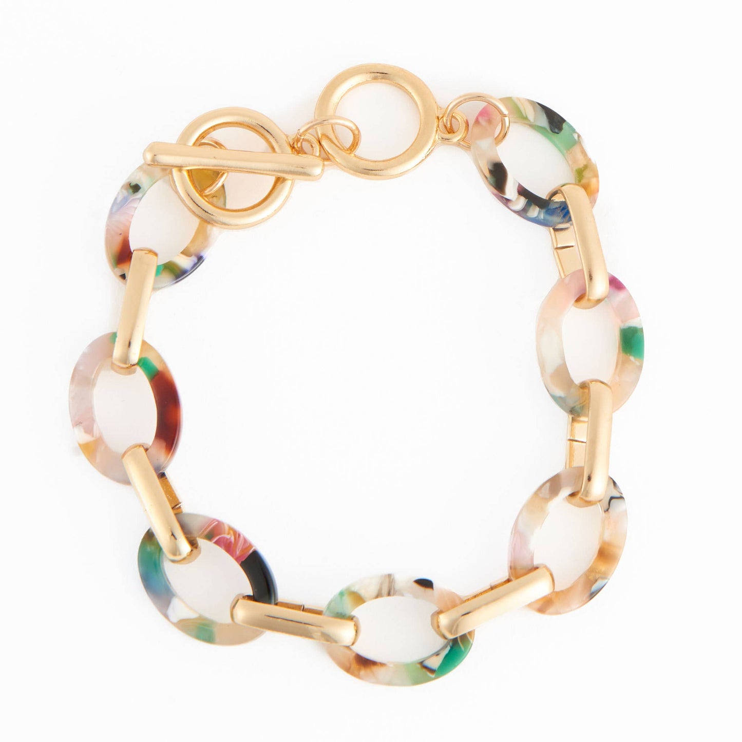 Shayne Acrylic Celluloid Link Toggle Bracelet