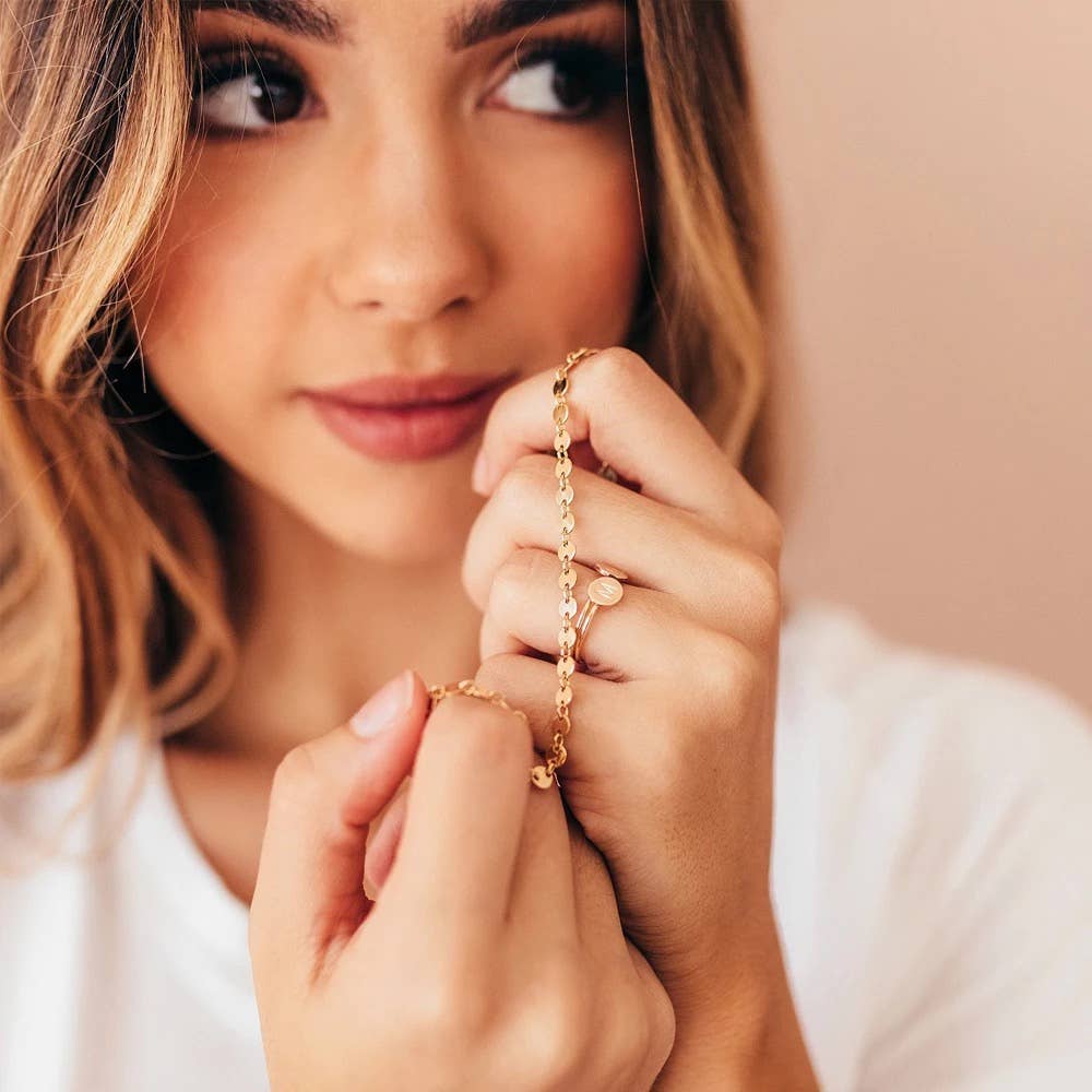 14K Gold Plated Disc Bracelet