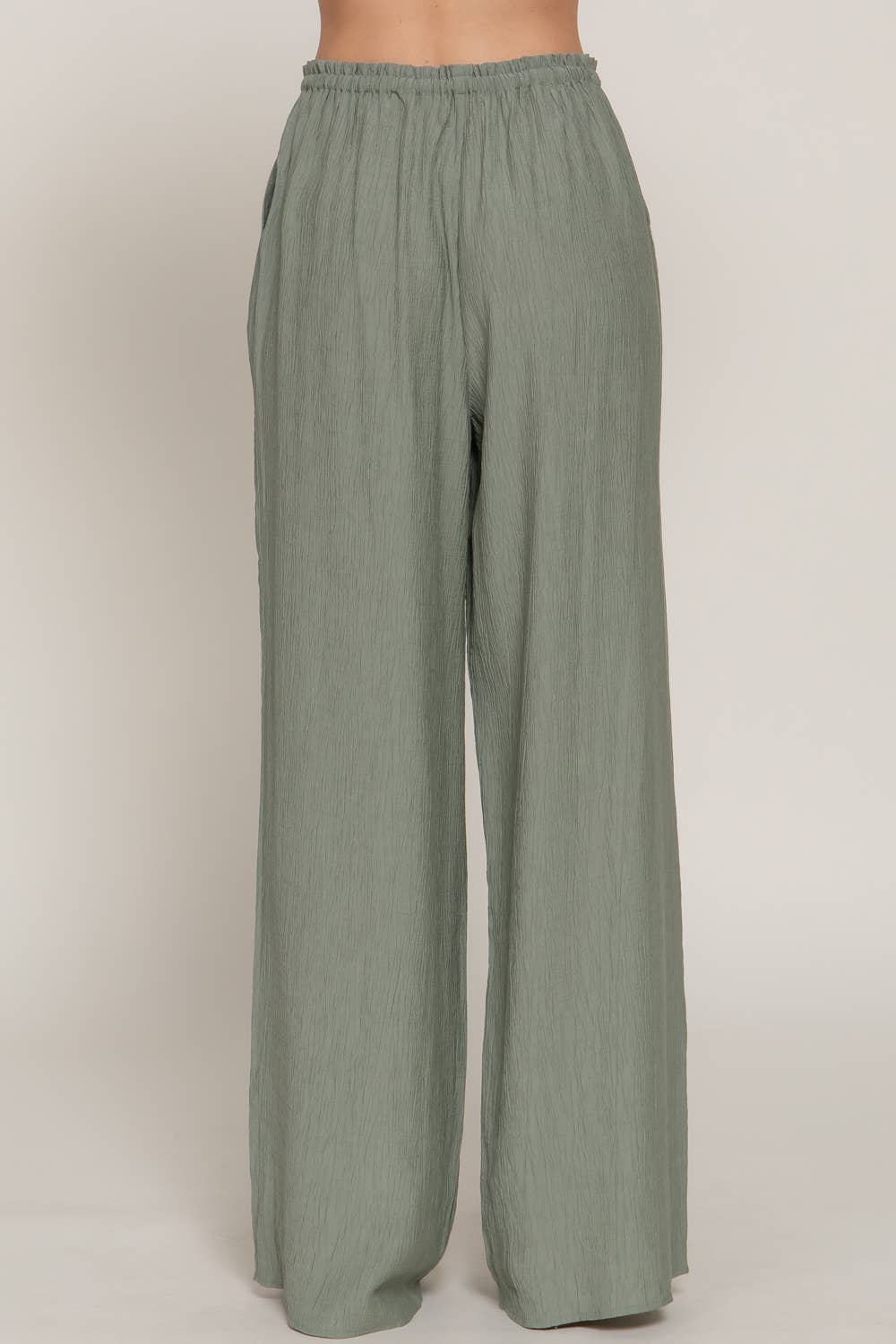 Light Weight Flowy Pants- Green
