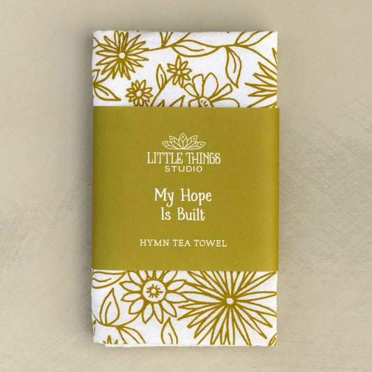 "My Hope Is Built" Hymn Tea Towel