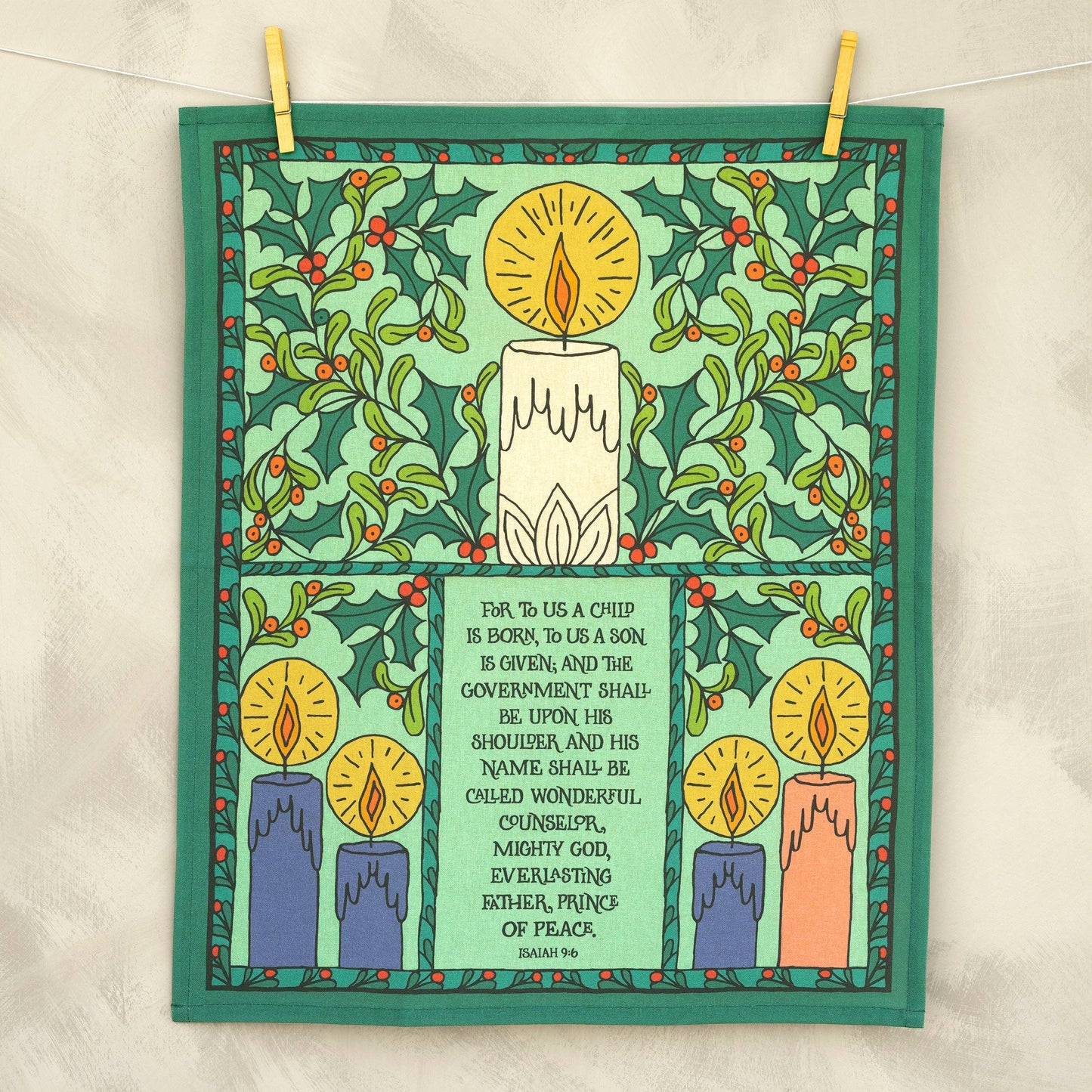 For To Us Christmas Tea Towel