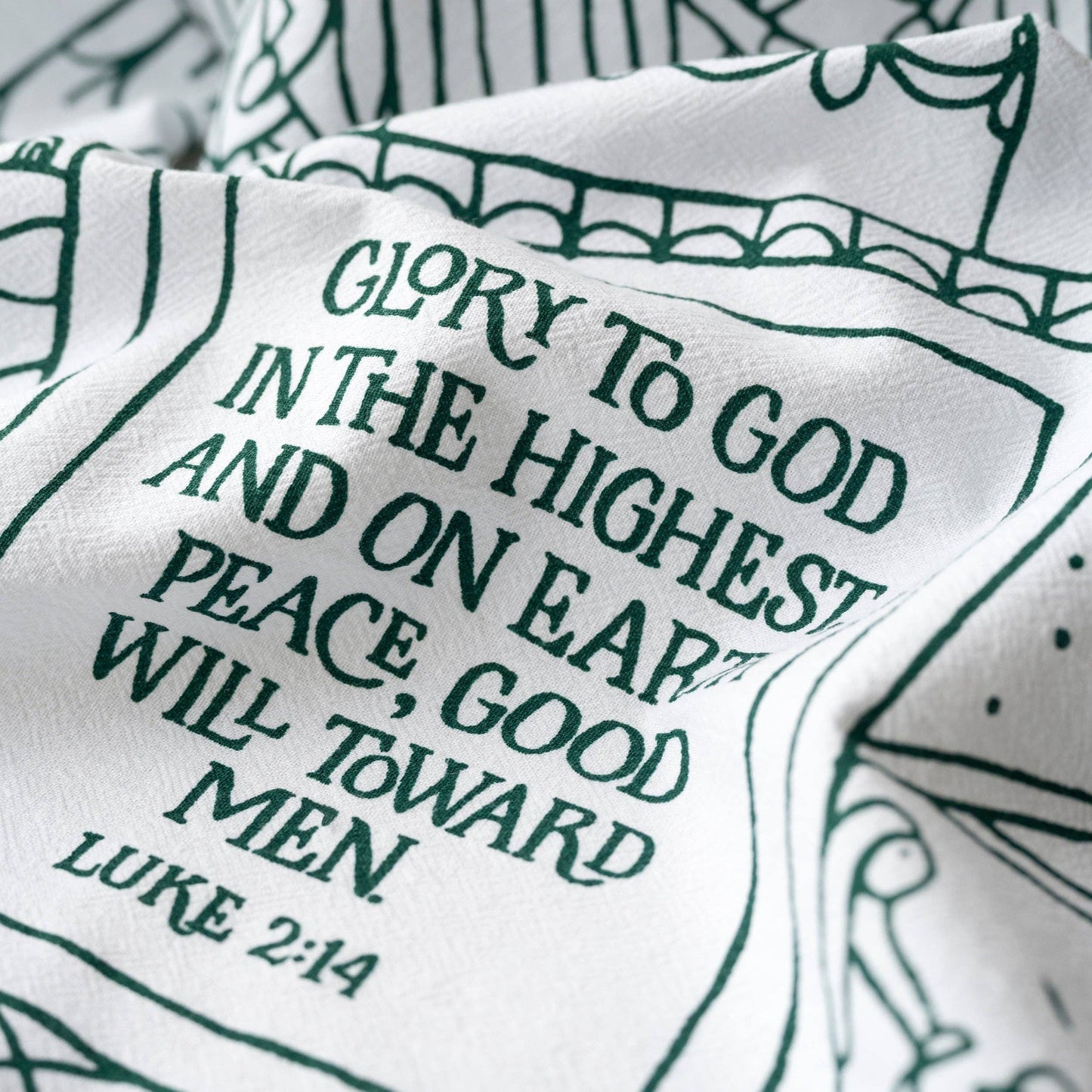 Glory To God Christmas Tea Towel